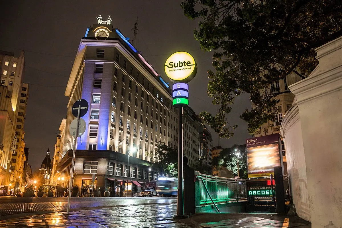 A Subte train on the Buenos Aires underground