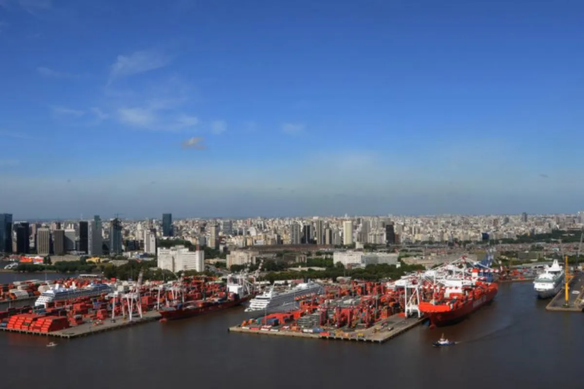 Container cranes at the Port of Buenos Aires